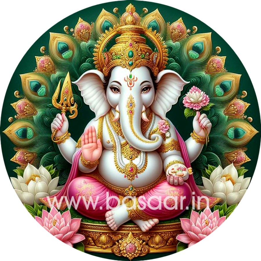 Lord Vinayagar | God Ganapathi Sticker for Scooty, Bike, Car - All Two Wheeler Vehicle self Adhesive Sticker Paper Round Size (7cm X 7cm) Multicolor (Pack of 24)