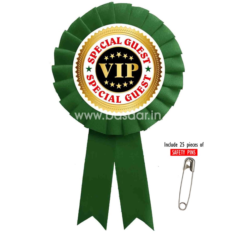 LTM VIP Special Guest Ribbon Badges Better for Occasions, Anniversary, Get Together, Marriage Functions and Others (Pack of 25)