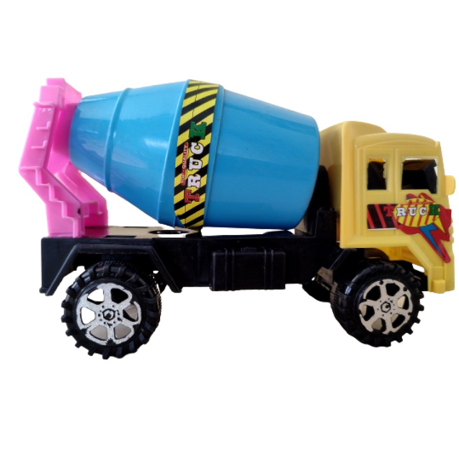 Medium Size Cement Concrete Mixer Toy Truck for Kids. | with Movable Mixer Drum. | Friction Powered Construction Truck. | Attractive Design for kids