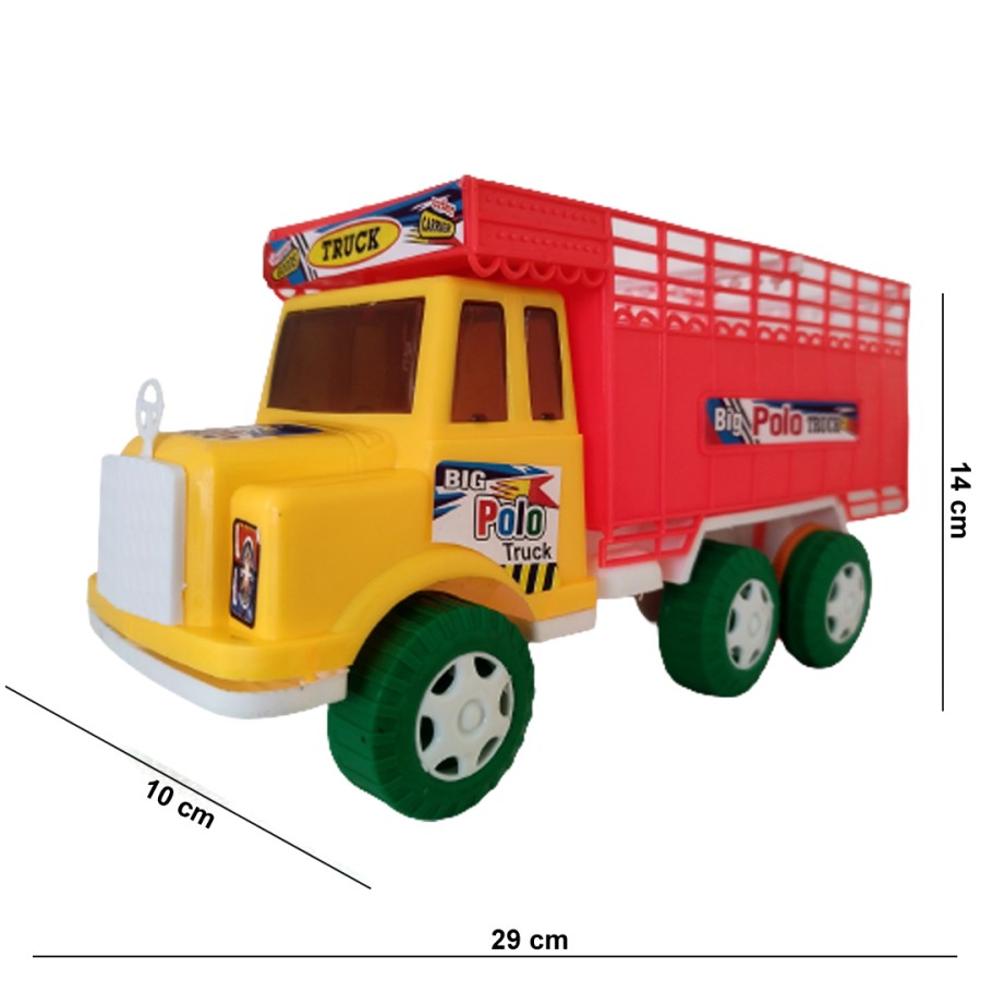 Public Lorry Truck & Utility Vehicle Plastic Model for Kids with Tail Lid That Opens, Small Window for Rear View in Driver Cabin Pull Back Action for kids age 3+ (Color may vary) 