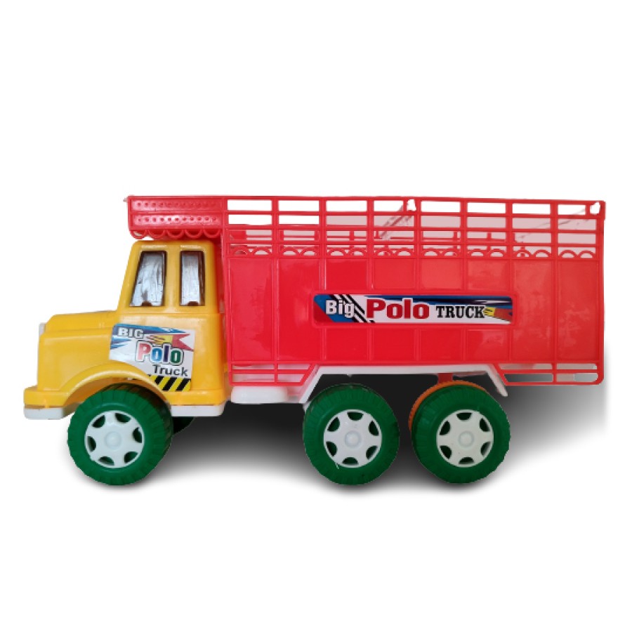 Public Lorry Truck & Utility Vehicle Plastic Model for Kids with Tail Lid That Opens, Small Window for Rear View in Driver Cabin Pull Back Action for kids age 3+ (Color may vary) 