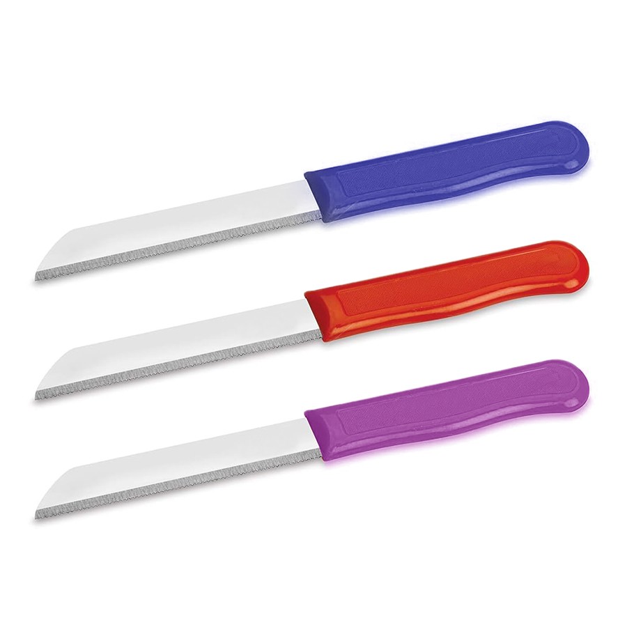 Knife for Kitchen Sleek Serrated Edge Stainless Steel Multicolor