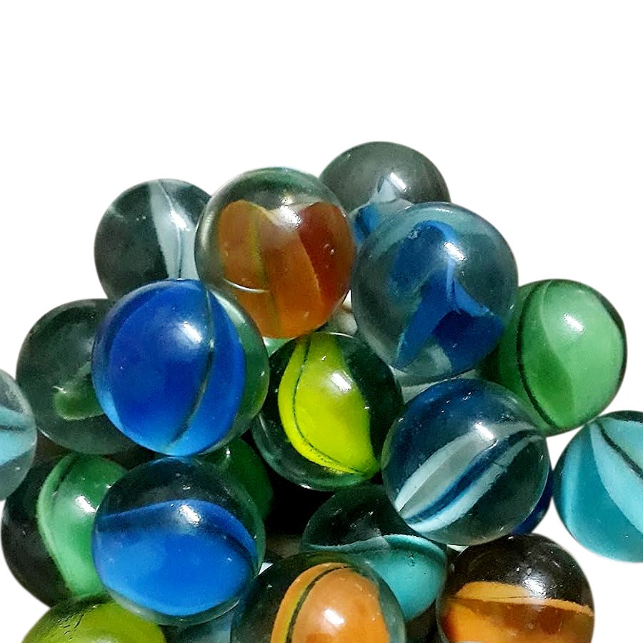 Marbles - Glass Playing Balls | Kanche, Goli | Traditional Indian Game | Aquarium & Gel Candle Fillers | Multi-Color 90s Kids Toys