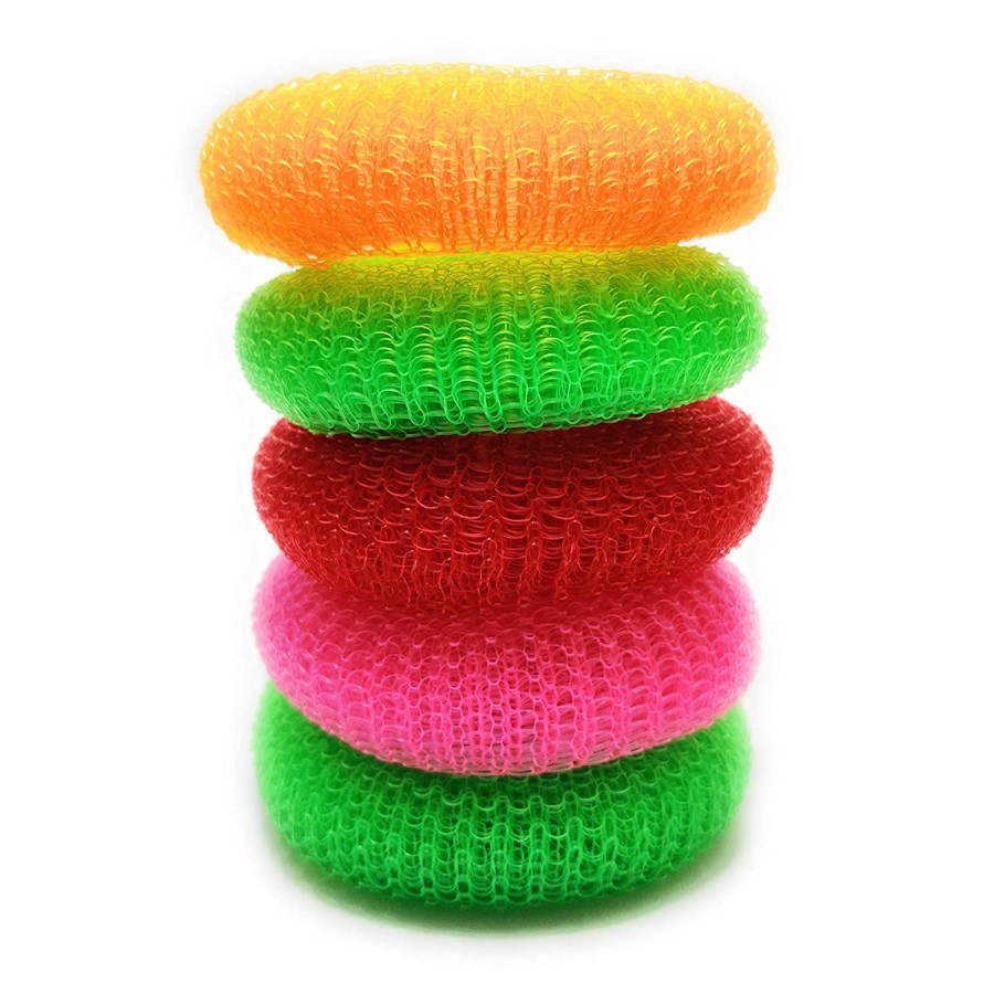 #basaar Nylon Bath Scrubber Sponge for Body Scrubber, Bathing Round Nylon Loofah for Men and Women | Multi Color,