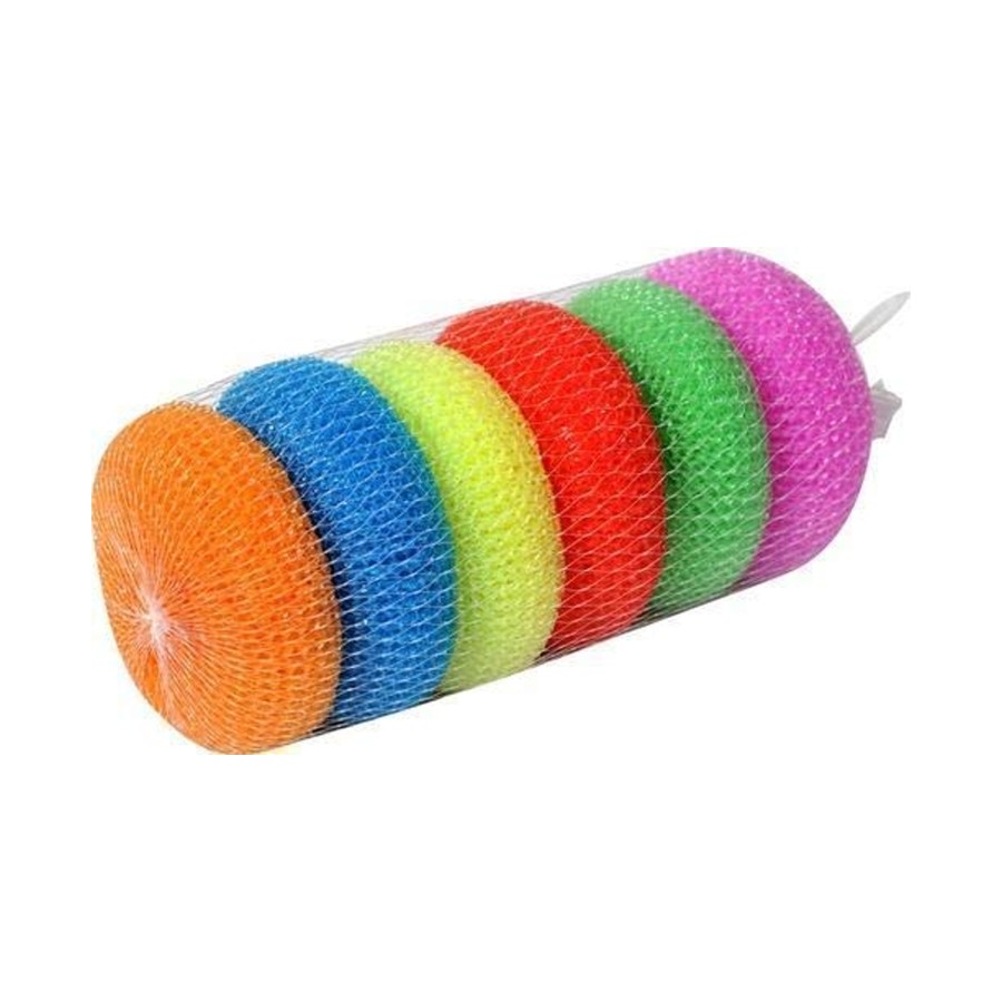 #basaar Nylon Bath Scrubber Sponge for Body Scrubber, Bathing Round Nylon Loofah for Men and Women | Multi Color,