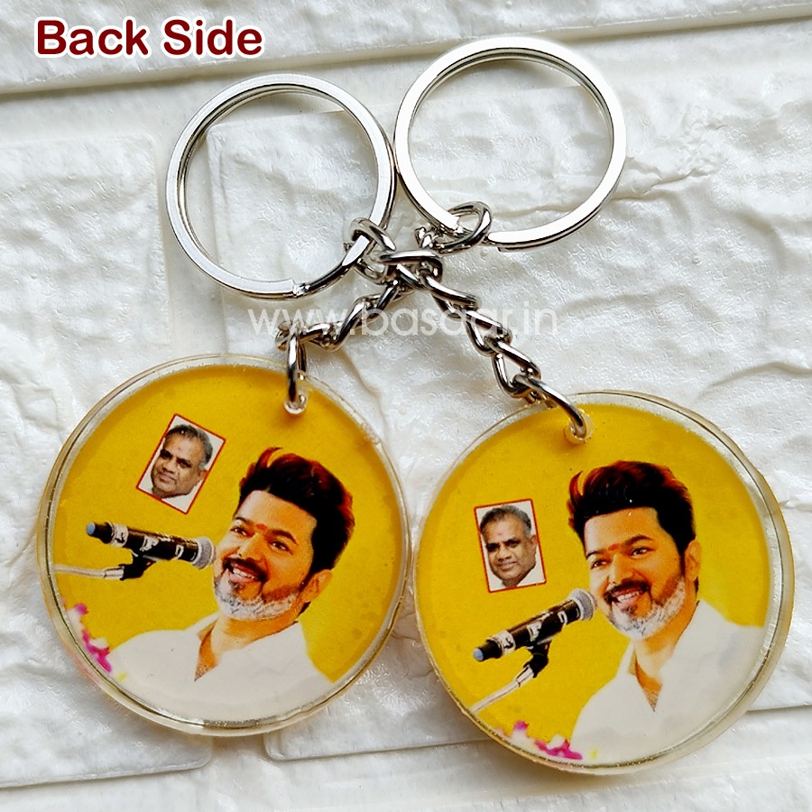 Tamilaga Vettri Kazhagam | Thalapathy Vijay Political Keychain | TVK Keyring with Political Logo 