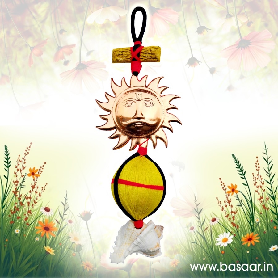 Dhrishti Bommai | Nazar Battu with Sun Star Face, Evil Eye for Home Entrance | Raksha Kavach Evil Eye Protector for Home and Office 