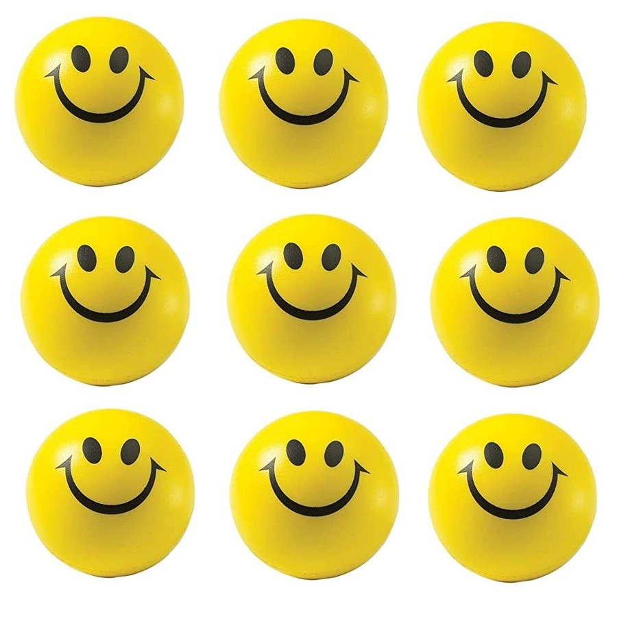 Smiling Cute Face Soft Squeeze Sponge Ball I Smiley Soft Ball for Baby, Girls, Kids, Adults I useful for Hand Exercise I Yellow