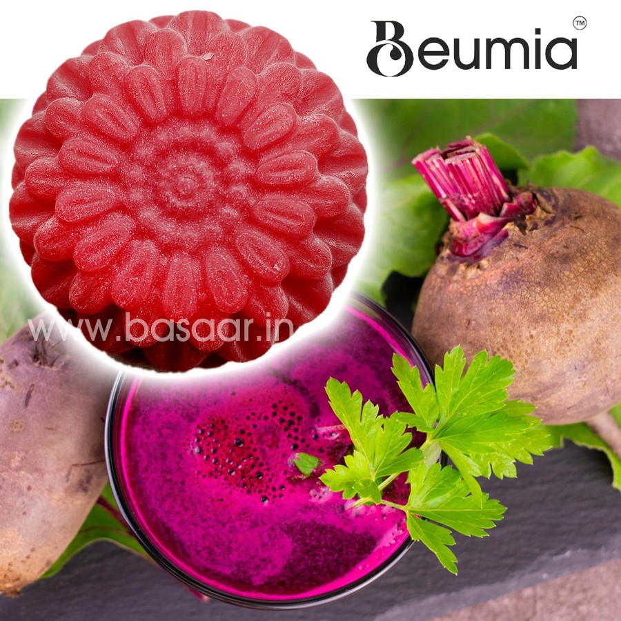 Beumia™ Radiant Glow Beetroot Soap Enriched with Natural Beetroot Extract for Glowing, Nourished Skin and Eco-friendly.