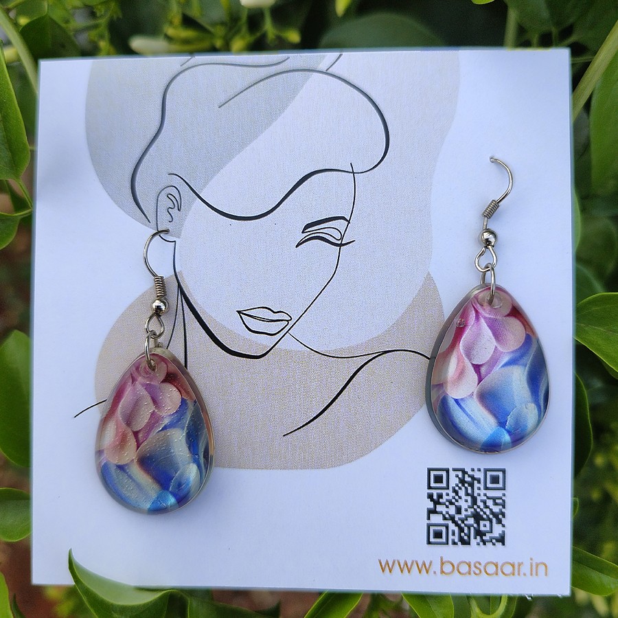 Handmade Floral Resin Earrings for Women & Girls – Trendy & Elegant EO2