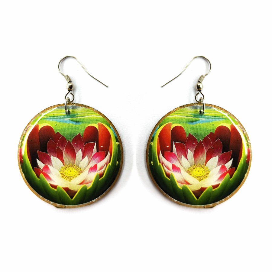 Floral Fantasy: Stunning Lotus Hook Earrings for Women & Girls EOR-2