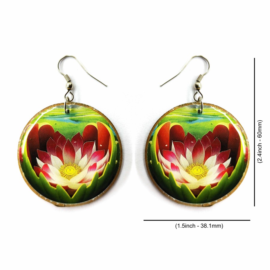 Floral Fantasy: Stunning Lotus Hook Earrings for Women & Girls EOR-2